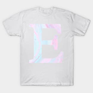 The Letter E Pink and Blue Marble T-Shirt